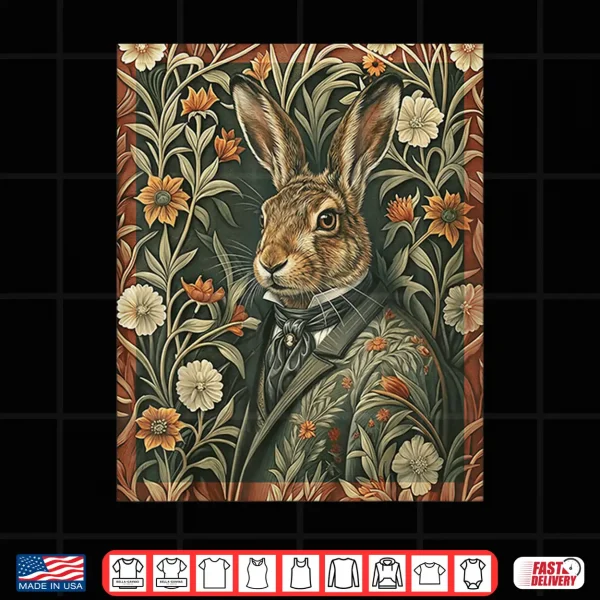 Design Elegant Hare In Evening Attire Vintage Woodland Shirt