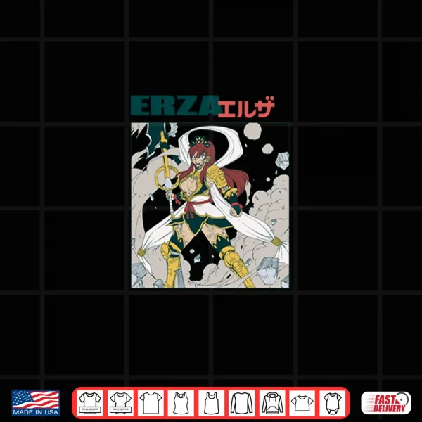 Design Fairy Tail Ezra Fight Scene Illustration Fantasy Anime Shirt