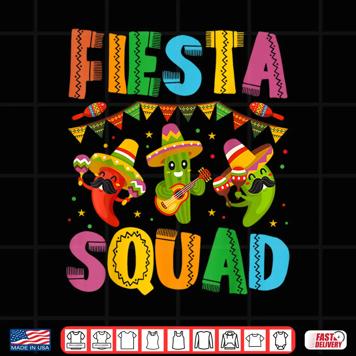 Fiesta Squad Cinco De Mayo For Men Women & Kids Shirt Fiesta Squad Cinco De Mayo For Men Women & Kids Shirt