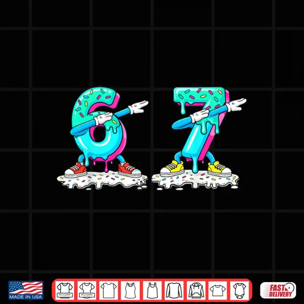 Design Funny 67 Meme Six Seven 6 7 Meme Baseball Ice Cream Drip Shirt