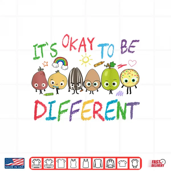 Funny Apple Teacher Its Ok To Be Different Autism Awareness Shirt 4 Design Funny Apple Teacher Its Ok To Be Different Autism Awareness Shirt