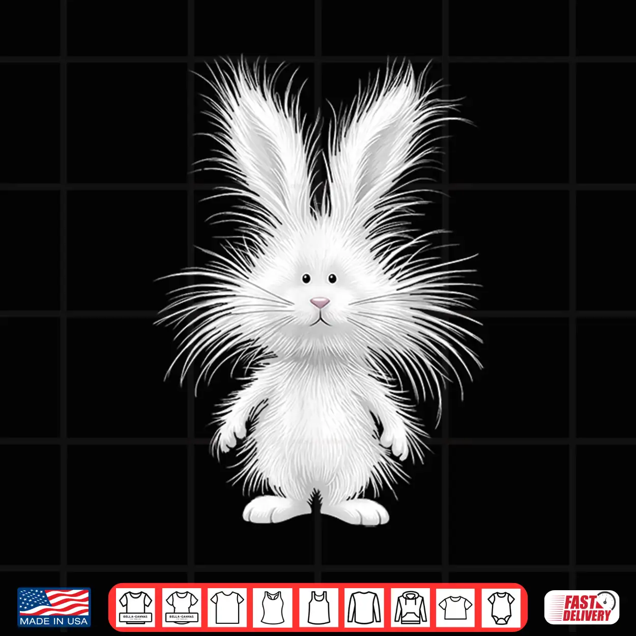 Funny Fluffy Bunny With Wild Fur Cute Rabbit Art Shirt Funny Fluffy Bunny With Wild Fur Cute Rabbit Art Shirt