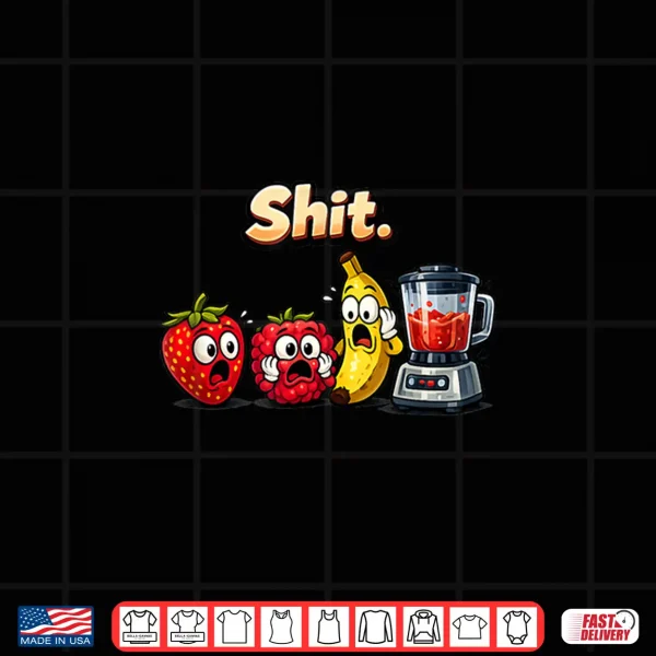 Design Funny Fruit Panic Blender Humor Smoothie Lover Design Shirt