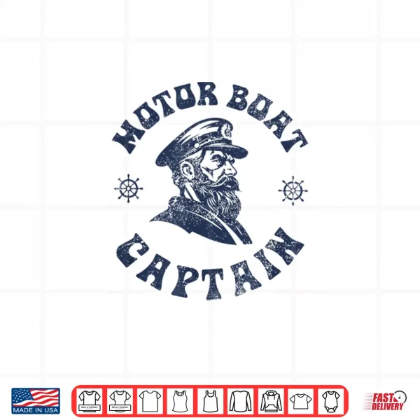 Design Funny Motor Boating Vintage Motor Boat Captain Shirt
