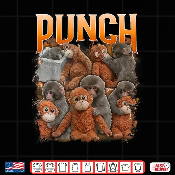 Design Funny Punch Baby Monkey Cute Family Shirt