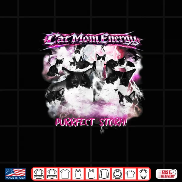 Design Funny Retro Mothers Day For Cat Lovers Mom Mother Mommy Shirt