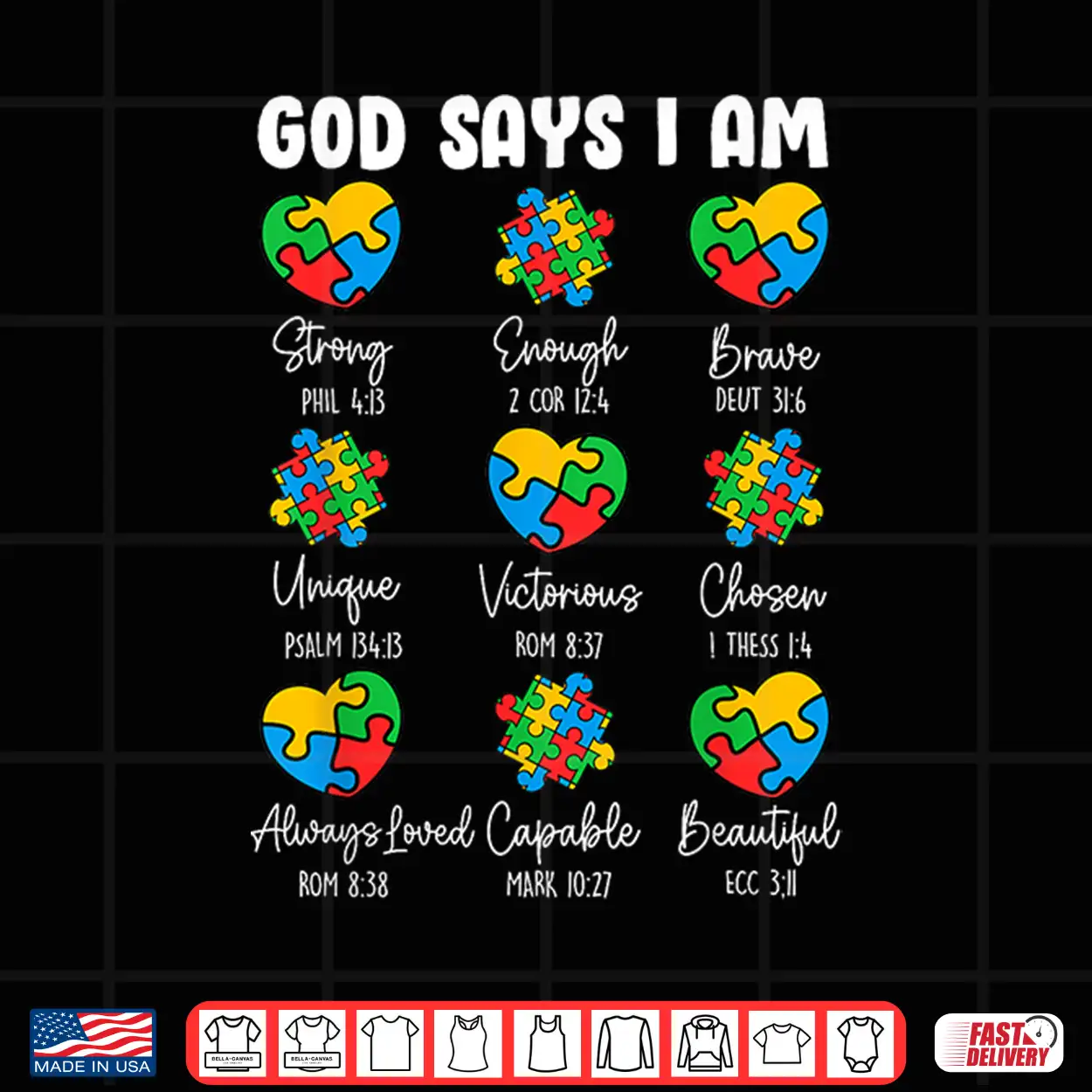 God Says I Am Autism Awareness Christian Bible Verse Shirt God Says I Am Autism Awareness Christian Bible Verse Shirt