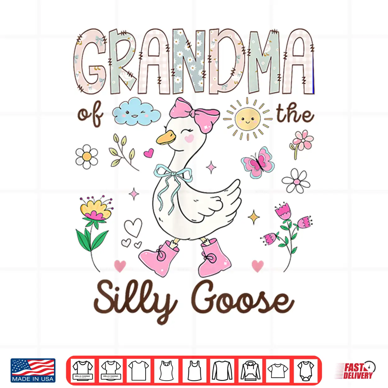 Grandma Of The Silly Goose 1St Birthday Girl Matching Shirt Grandma Of The Silly Goose 1St Birthday Girl Matching Shirt
