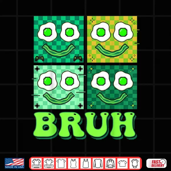 Design Green Face Eggs and Bacon Ham Breakfast St Patricks Funny Shirt