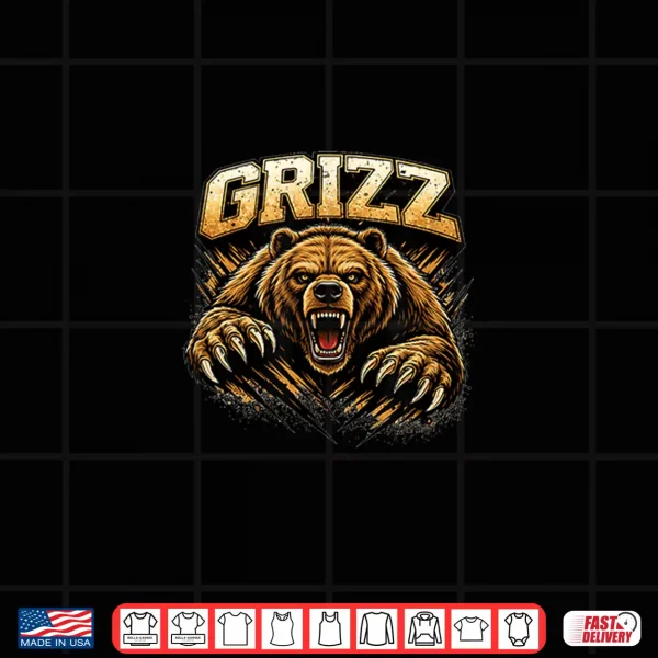 Design Grizzly Bear Graphic Fierce Grizzly Bear Sports Team Shirt