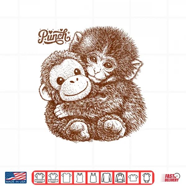 Hang In There Punch Monkey With Plush Orangutan Shirt 4 Design Hang in There Punch Monkey with Plush Orangutan Shirt