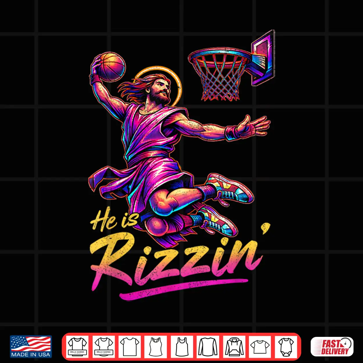 He Is Rizzin Basketball Jesus Has Rizzen Easter Christian Shirt He Is Rizzin Basketball Jesus Has Rizzen Easter Christian Shirt