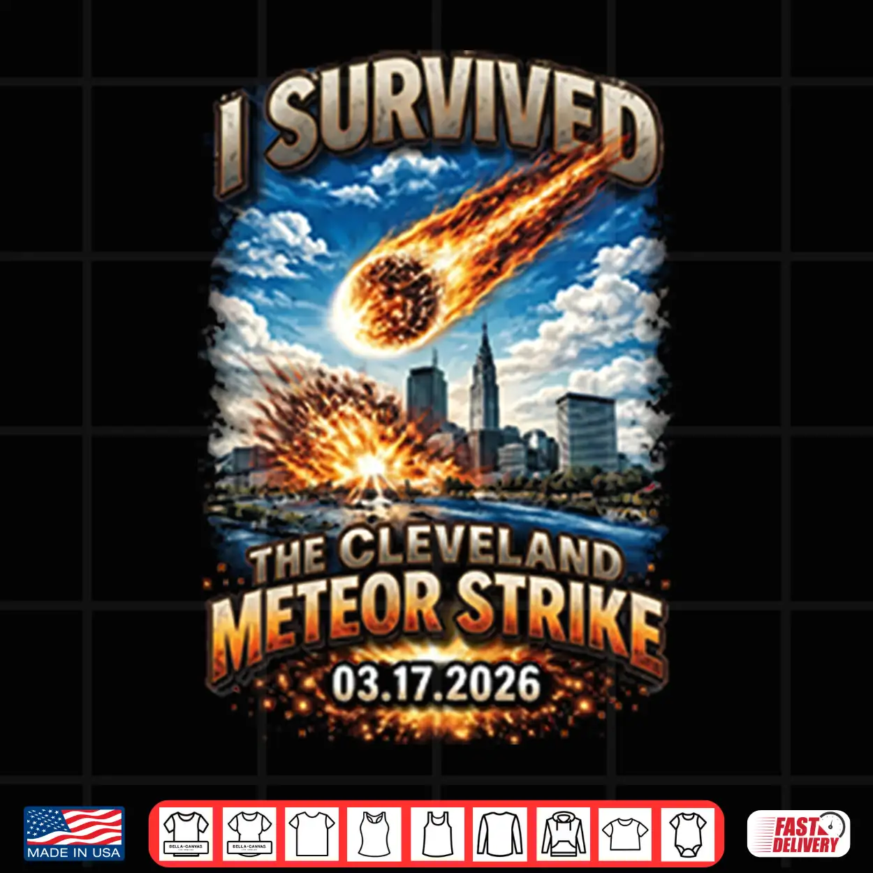 I Survived The Cleveland Meteor Strike 03 17 2026 Shirt I Survived The Cleveland Meteor Strike 03 17 2026 Shirt