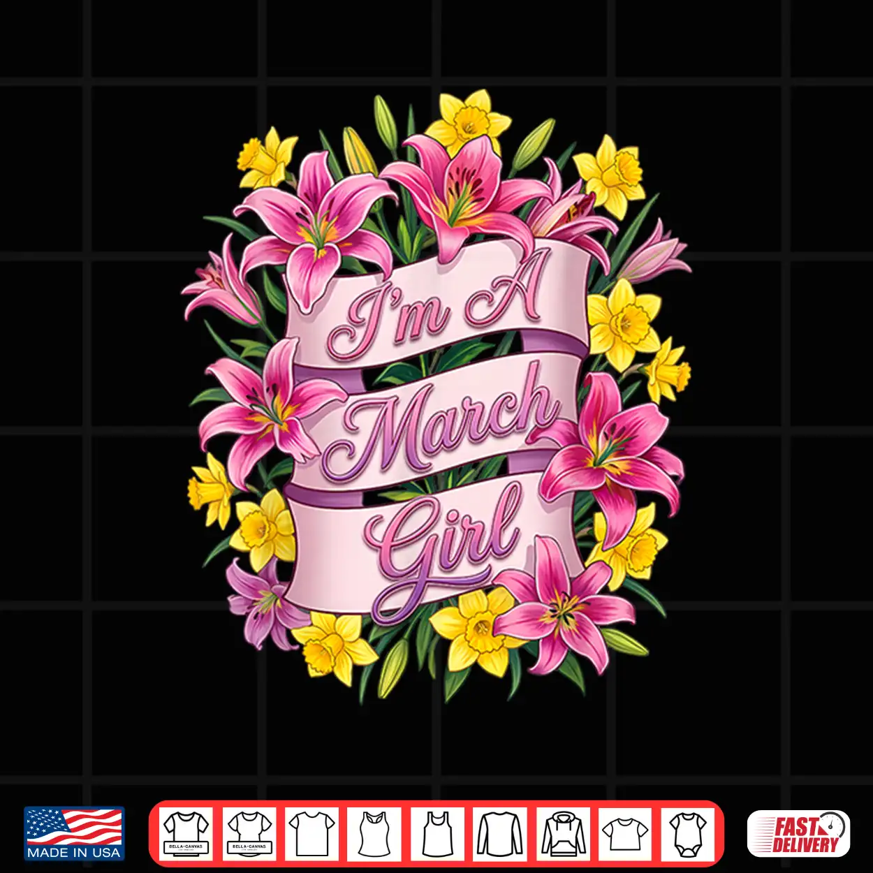 I’M A March Girl Daffodil Birth Flower Womens Girls Birthday Shirt I’M A March Girl Daffodil Birth Flower Womens Girls Birthday Shirt