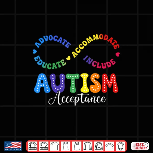 Design Infinity Symbol Acceptance Autism Awareness Professional Graphic Shirt