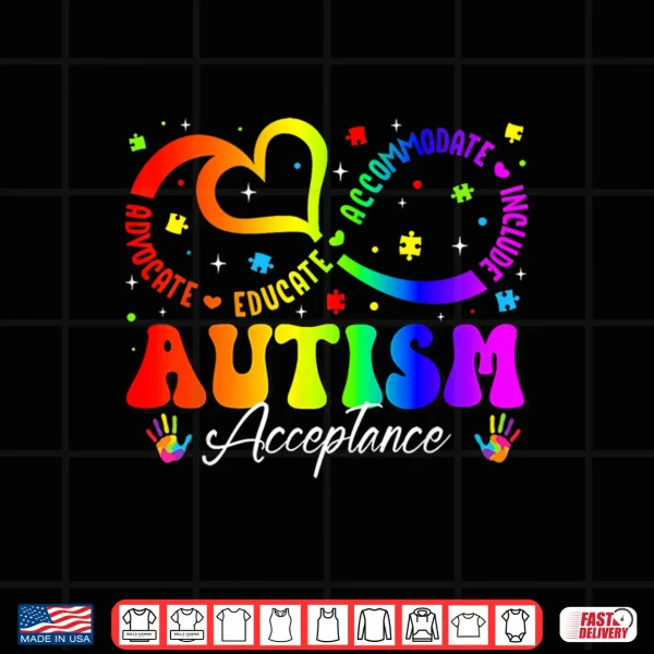 Design Infinity Symbol Acceptance Autism Awareness Professional Statement Shirt