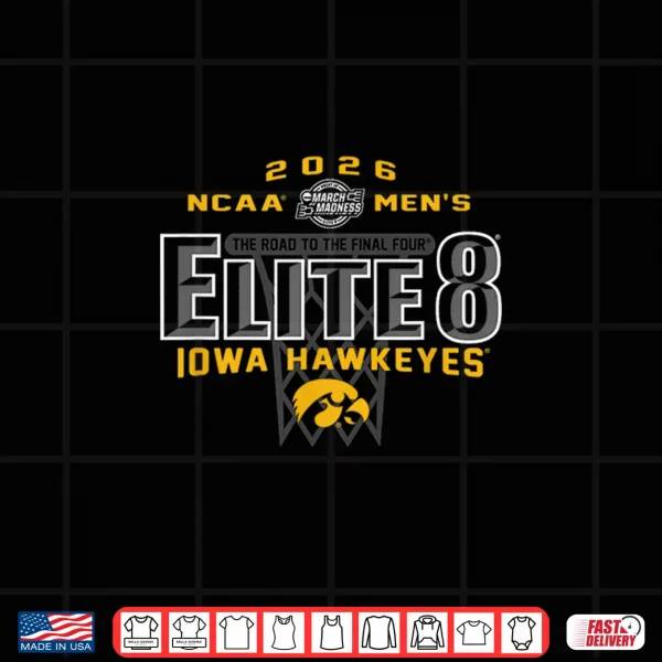 Design Iowa Hawkeyes Elite Eight Twenty Twenty Six Basketball Shirt