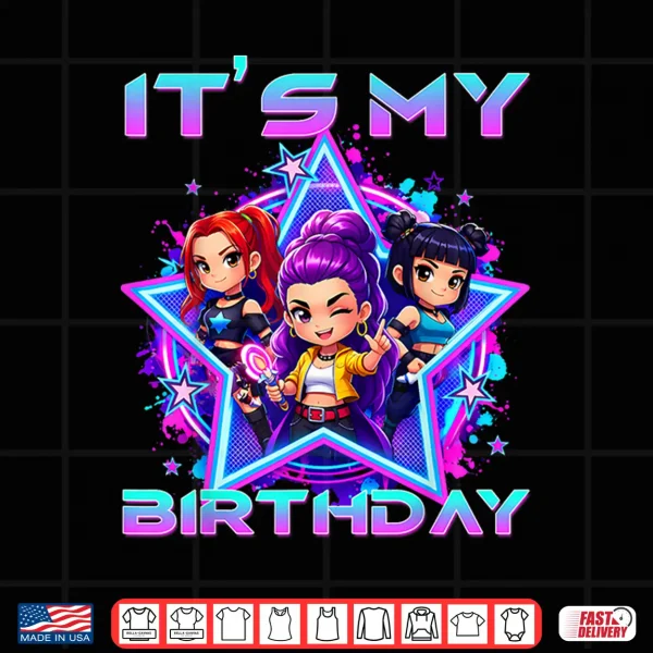 Design Its My Birthday Cute Chibi K pop Birthday K Pop Kids K pop Shirt