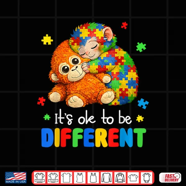Its Ok To Be Different Autism Awareness Baby Monkey Punch Shirt 4 Design Its Ok To Be Different Autism Awareness Baby Monkey Punch Shirt