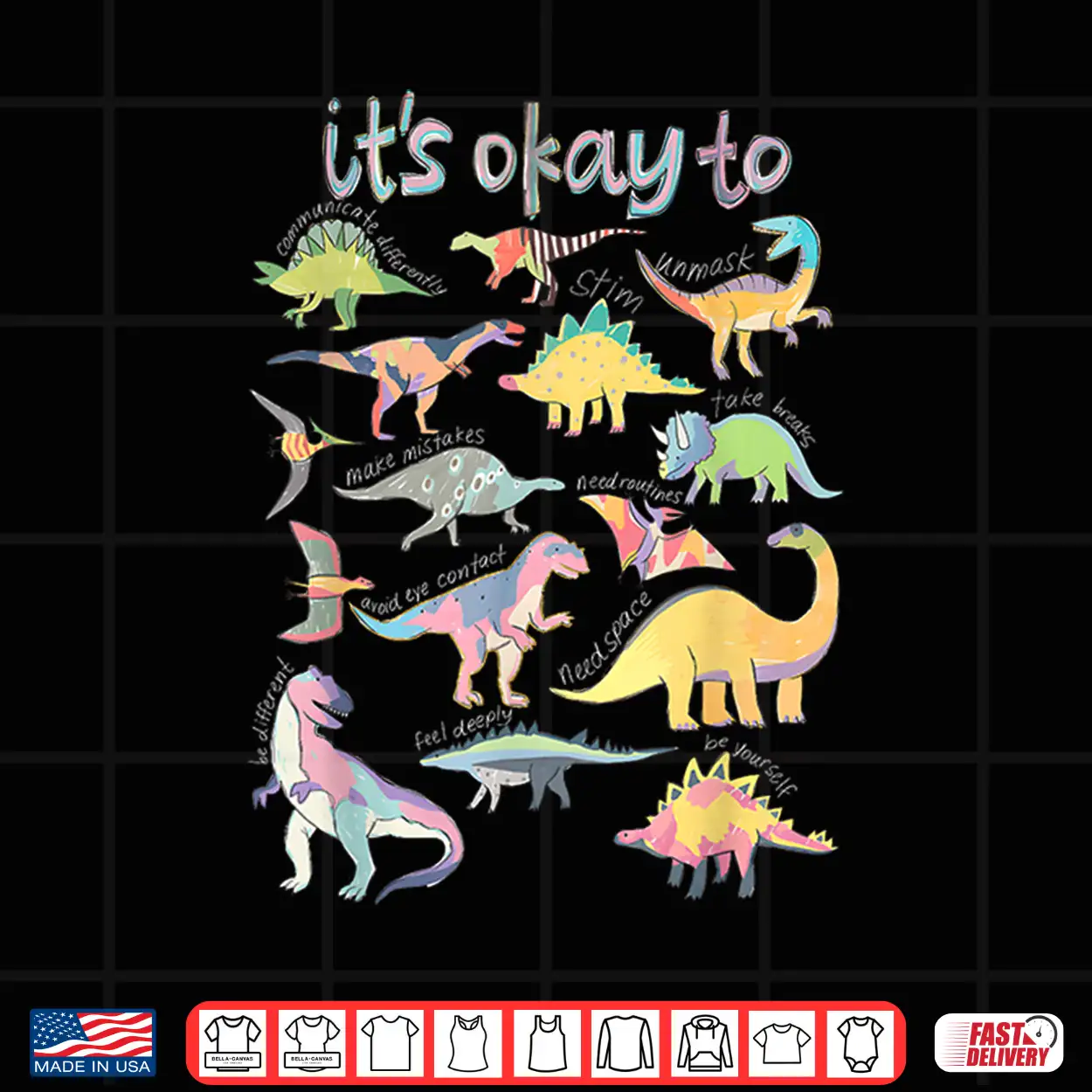 Its Okay To Be Different Autism Awareness Funny Dinosaur Shirt Its Okay To Be Different Autism Awareness Funny Dinosaur Shirt
