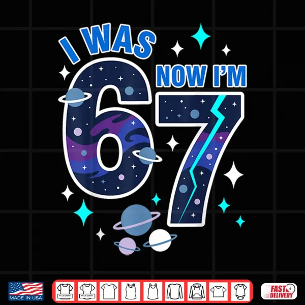 Design Kids I was 6 Now Im 7 Boy 6 7 Birthday Shirt