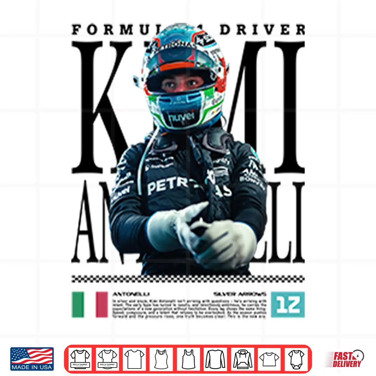 Kimi Antonelli F1 Racing Shirt Kimi Antonelli F1 Racing Shirt