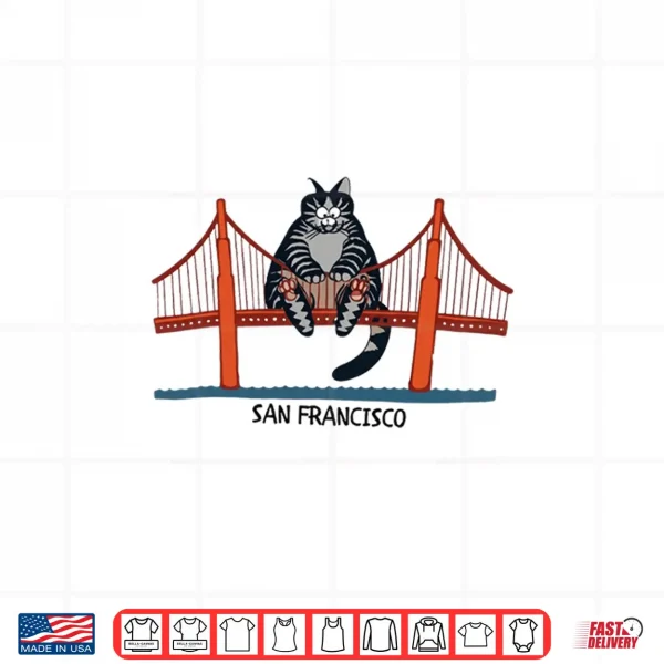 Design Kliban Cat San Francisco Golden Gate Shirt