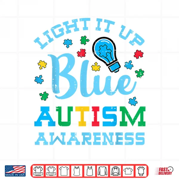 Light It Up Blue Autism Awareness Asd Support Professional Shirt 4 Design Light It Up Blue Autism Awareness ASD Support Professional Shirt
