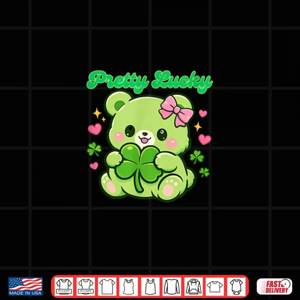 Design Lucky Clover Kawaii Teddy Bear Cute Design Shirt