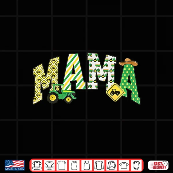 Design Mama of The Birthday Boy Tractor Farm Trucks Family Party Shirt