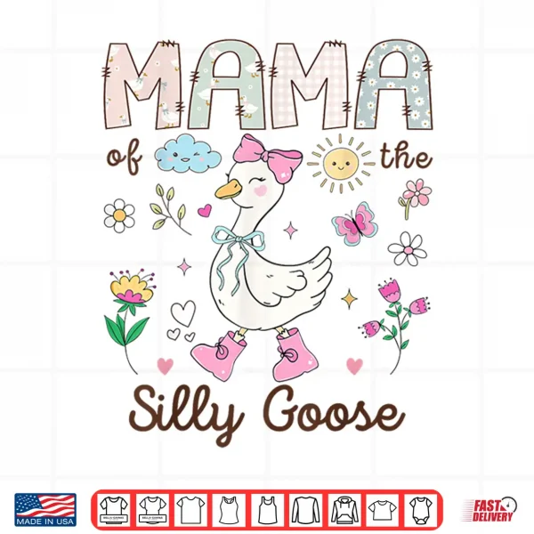 Design Mama of The Silly Goose 1st Birthday Girl Matching Shirt