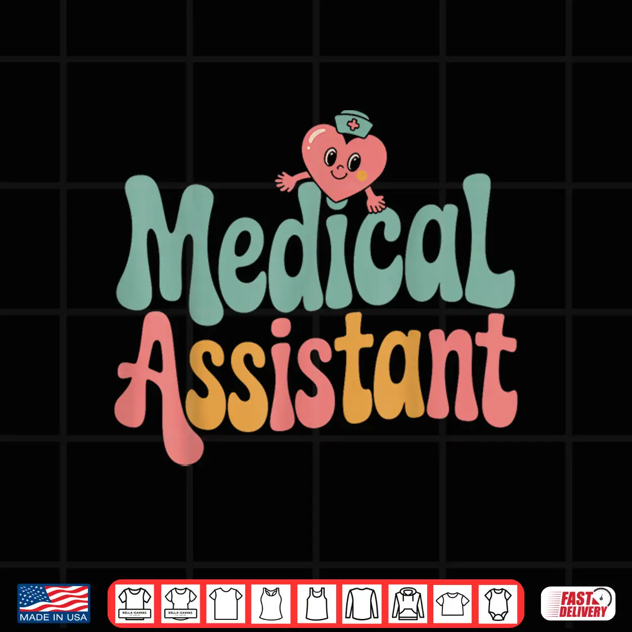 Medical Assistant Nurse Heart Healthcare Worker Graphic Tee Shirt Medical Assistant Nurse Heart Healthcare Worker Graphic Tee Shirt