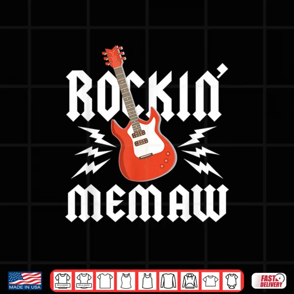 Memaw Rockin One Birthday Family Matching Rock Guitar Shirt 4 Design Memaw Rockin One Birthday Family Matching Rock Guitar Shirt
