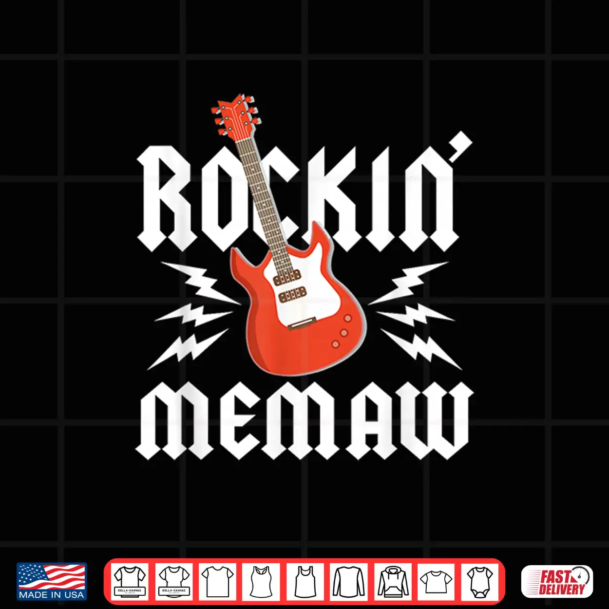 Memaw Rockin One Birthday Family Matching Rock Guitar Shirt Memaw Rockin One Birthday Family Matching Rock Guitar Shirt