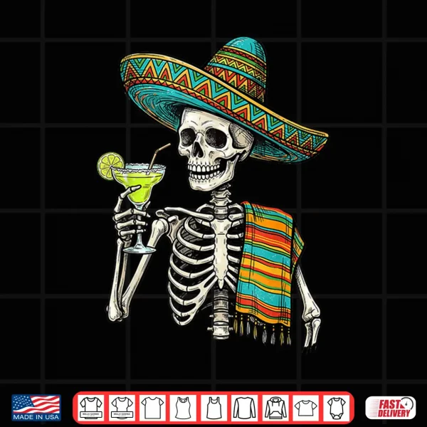 Design Mexican Skeleton Sombrero Cinco De Mayo Mexican Fiesta Men Shirt