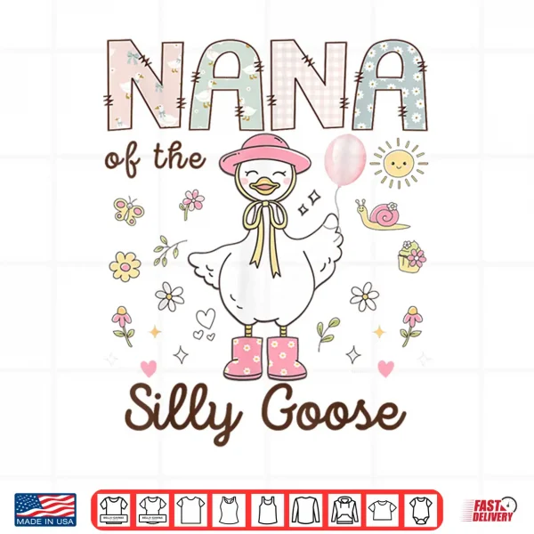 Design Nana of The Silly Goose First Birthday Girl Family Shirt