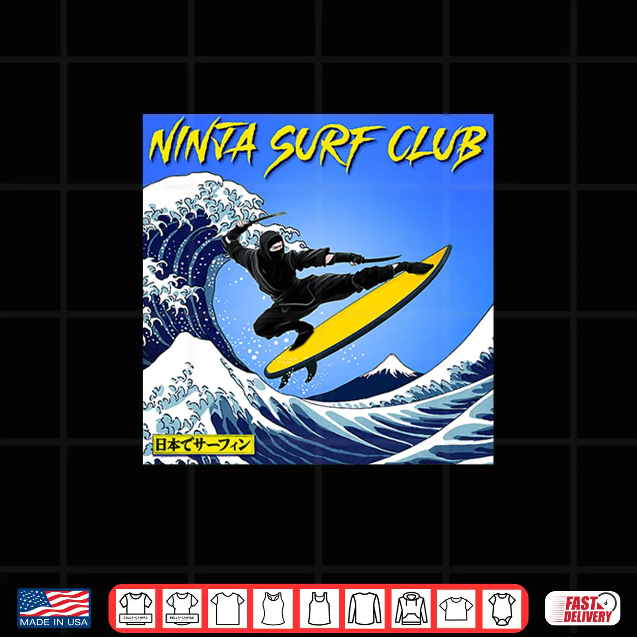 Ninja Surf Club Surfer Premium Tri Blend Shirt Ninja Surf Club Surfer Premium Tri Blend Shirt