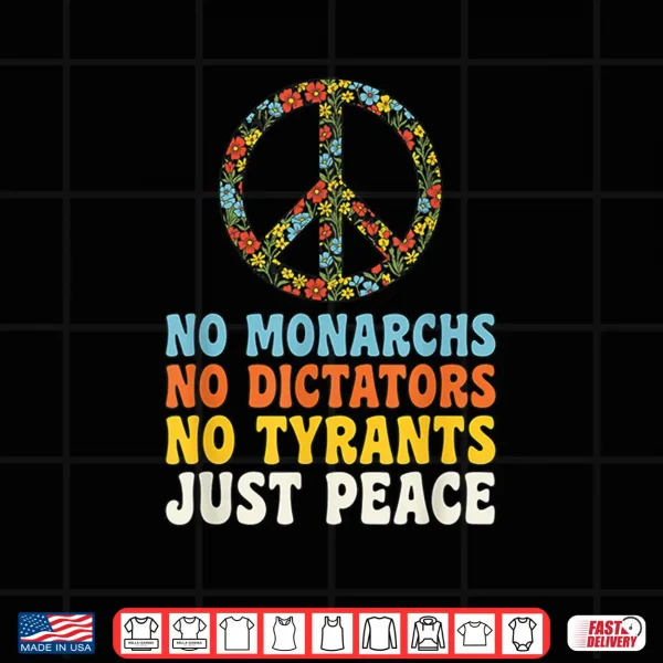 Design No Kings in America Groovy Vintage 70s Peace Shirt