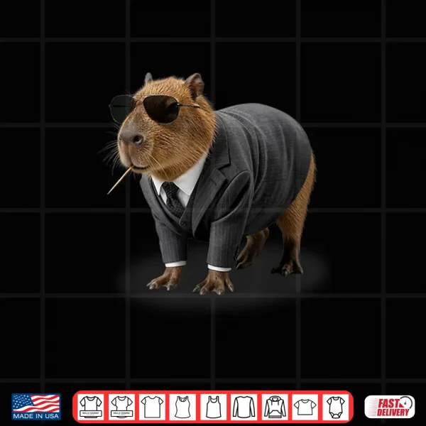 Design Official Funny Big Boss Capybara Cool Sunglasses Water Pig Shirt