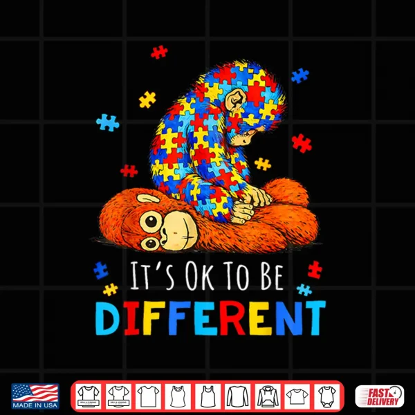 Ok To Be Different Autism Awareness Baby Monkey Punch Shirt 4 Design Ok To Be Different Autism Awareness Baby Monkey Punch Shirt