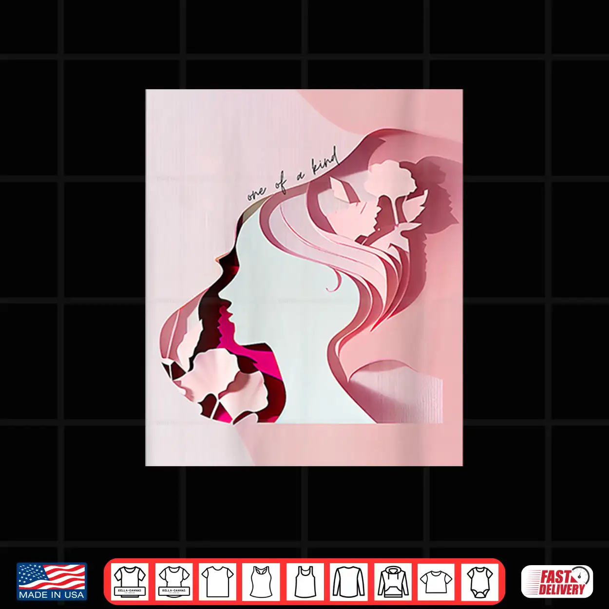 One Of A Kind Floral Woman Silhouette Art Shirt One Of A Kind Floral Woman Silhouette Art Shirt