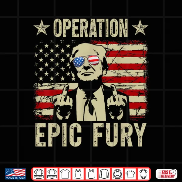 Design Operation Epic Fury USA Vintage Flag Shirt