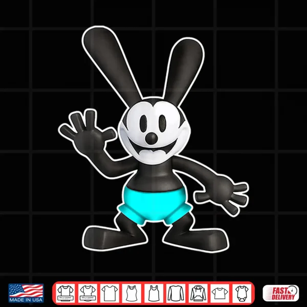 Oswald Rabbit Vintage Cartoon 1927 Hello Blue Shirt 4 Design Oswald Rabbit Vintage Cartoon 1927 Hello Blue Shirt