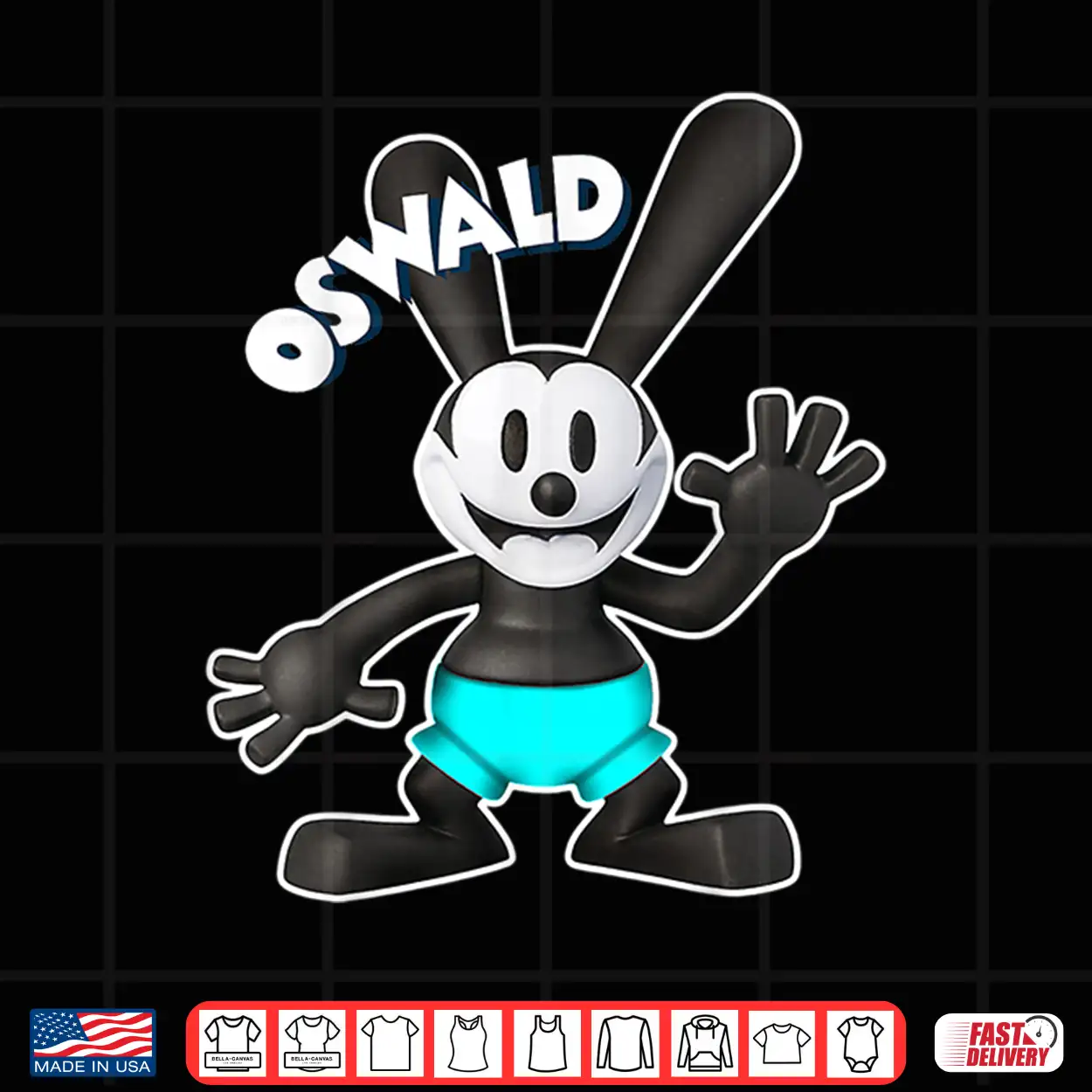 Oswald Rabbit Vintage Cartoon 1927 Hello Blue Shorts Shirt Oswald Rabbit Vintage Cartoon 1927 Hello Blue Shorts Shirt