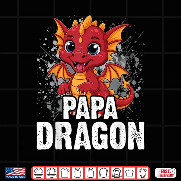 Design Papa Dragon Matching Family Dad Father Shirt