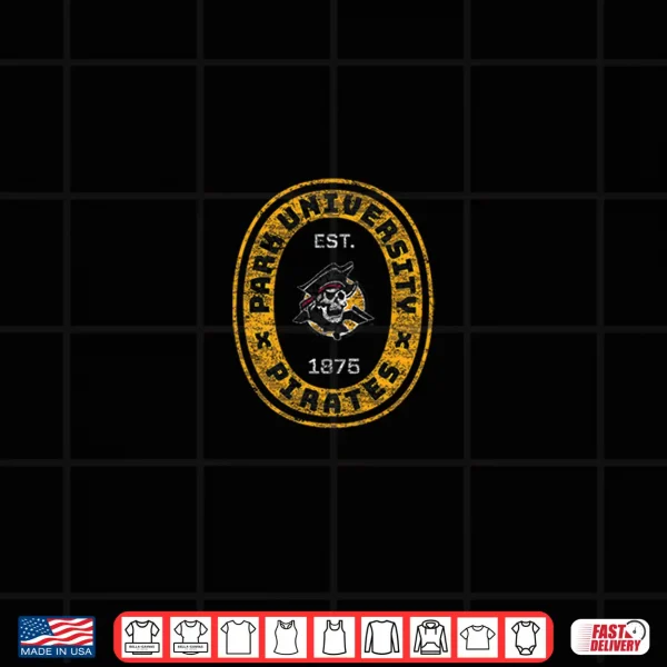 Design Park University Pirates Retro Crest Seal Premium Tri Blend Shirt