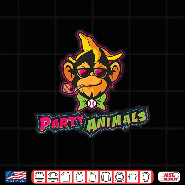 Design Party Animals Baseball Monkey Shirt