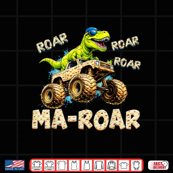 Passover Maror Ma Roar Dinosaur Monster Trucks Pesach Kids Shirt 4 Design Passover Maror Ma Roar Dinosaur Monster Trucks Pesach Kids Shirt