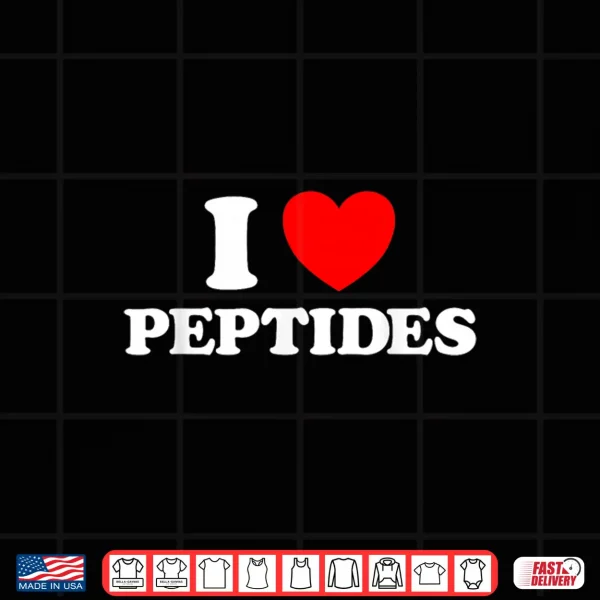 Design Peptide Heart Funny Cute Skincare Amino Acid Supplement Fan Shirt