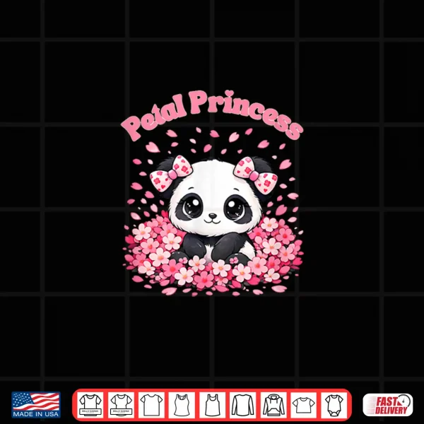 Design Petal Princess Cute Panda Cherry Blossom Kawaii Sakura Shirt